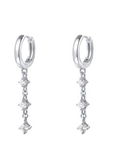 These are small, sterling silver huggie earrings, which consist of a smooth polished hoop and three tiny zirconia stones which hang vertically from the lower edge of the hoop. They open and close with a small hinge, and have a thin, curved earpiece which sits comfortably through the earlobe. A unique, elegant take on the classic silver hoop. Also check out Dangle Bar Huggie Earrings Sterling Silver. Silver Huggie Earrings, Huggie Earrings Silver, Huggie Earrings, Girly Jewelry, Silver Hoops, Huggies Earrings, Sterling Earrings, Jewelry Care, Deodorant