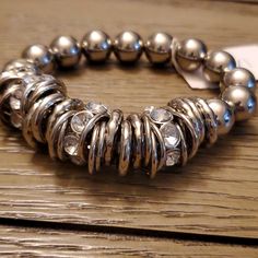 Cookie Lee Stretch Bracelet Get Tons Of Compliments! Trendy Metal Stretch Bracelet For Party, Adjustable Metal Stretch Bracelet, Silver Bead Bracelet, Jewel Box, Stretch Bracelet, Bracelet Designs, Pearl Bracelet, Stretch Bracelets, Silver Bracelets