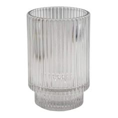 a clear glass vase on a white background