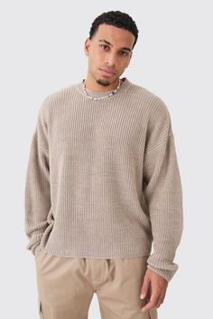 Men’s knitwear has come a long way, which means you can now keep your look cool while you stay warm in our selection of jumpers and cardigans for men. A staple to add into your off-duty rotation, the crew neck jumper is an ideal transition layer that works day to night and smart to casual. If you are looking to up your sweater game without needing to put in any extra effort, our selection of cable knit jumpers is all you need to wear when the cold season kicks in. Looking for a more sophisticated combo? Layer a roll neck jumper under a blazer and finish off with skinny jeans and smart shoes. Sweater Mens Outfits, Crew Neck Textured Knit Sweater For Streetwear, Cardigans For Men, Jumper Designs, Smart Shoes, Mens Knit, Plus Size Joggers, Suits Prom, Going Out Trousers