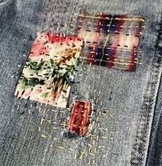 patchwork on the back of a pair of jeans