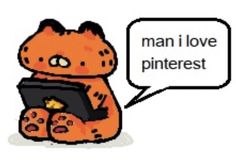 a cartoon bear holding a tablet with the caption man i love pinterest