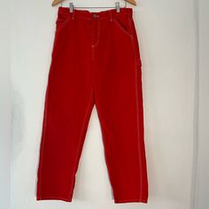 Red Bdg Jeans, Never Used, Size W29, Boyfriend Style In The Ankles High-Waisted Contrast Stitch Skate Jeans. Bdg Skate Jean Featuring A Relaxed Fit From The High Waist Down Through The Straight Leg. Finished Cargo Pockets, And Contrast Stitching. Red High-waisted Relaxed Fit Bottoms, Red Relaxed Fit Bottoms With Pockets, Relaxed Fit Red Pants With Pockets, Red Bottoms With Pockets And Relaxed Fit, Casual Bottoms With Pockets In University Red, Casual University Red Bottoms With Pockets, Red Pants With Pockets And Relaxed Fit, Casual High Rise Red Jeans, Casual Red High Rise Jeans