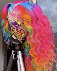 Colored Hairstyles, Wigs Collection, Couples Trip, Colorful Wigs, High Fashion Hair, New Hair Look, Sew In Hairstyles, Rainbow Pin, Different Hair Colors