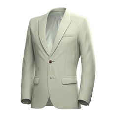 Jacket & pants included. Vest optional. Delivered in just 3 weeks. Free shipping. Covered by our Free Remake Guarantee. Complete the look with Shirts, Ties & Squares. Luxury Cotton Semi-formal Suits, Luxury Cotton Suits With Notch Lapel, White Slim Fit Blazer For Work, Luxury Cotton Blazer For Semi-formal Occasions, Elegant Single Breasted Cotton Blazer, Elegant Single-breasted Cotton Blazer, Luxury Notch Lapel Cotton Blazer, Luxury Cotton Blazer With Notch Lapel, Luxury Tailored Cotton Blazer