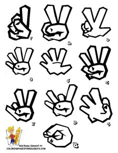 how to draw hand gestures for kids with easy step by step drawing instructions and pictures