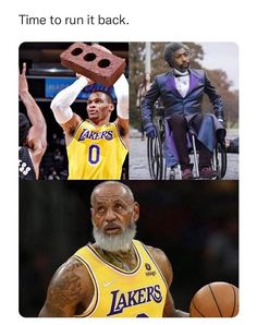 three different pictures with one man in a wheelchair and the other on a basketball court