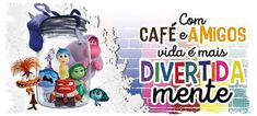 an advertisement with cartoon characters in a jar and the words cafe e amigoss via e mais divertada mente