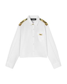 Versace Girls' Popeline Shirt - Big Kid Pocket Pattern, Big Kid, Shirt Collar, Big Kids, Versace, Pick Up, Buy Online, In Store, Long Sleeve