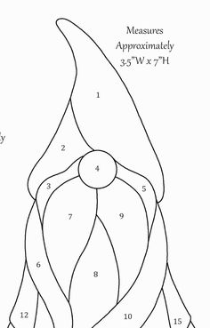 an image of a coloring page with numbers and measurementss for the figure in this drawing