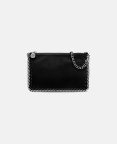 Silver Leather Wallet On Chain With Chain Strap, Elegant Silver Leather Wallet On Chain, Leather Wallet On Chain With Silver-tone Hardware, Everyday Wallet On Chain With Palladium Hardware, Rectangular Wallet On Chain With Silver-tone Hardware, Silver Leather Wallet On Chain For Evening, Silver Wallet On Chain For Everyday Use, Elegant Black Bag With Metal Zipper, Elegant Black Bags With Metal Zipper