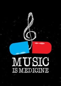 the logo for music is medicine