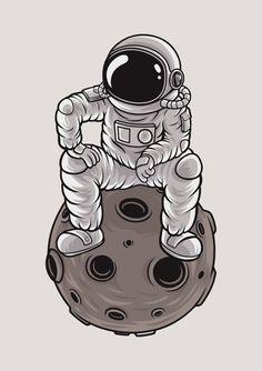 an astronaut is sitting on the moon