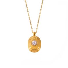 Style: Female Material: Titanium Steel, Imitation Pearl Pearl Type: Uncultured Pearl Color: White Necklace Length: 40+5cm Pendant size: 1.5*2.5cm Mabe Pearl, White Necklace, Pearl Types, Pearl Color, Gold Pendant Necklace, Pearl Ring, Pearl Pendant, Necklace Length, Pearl Bracelet