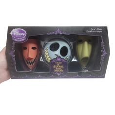 three halloween masks are in the package