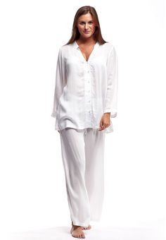 https://www.nyteez.store/products/la-cera-white-silky-rayon-pajama-set Button Up Top, Sleepwear & Loungewear, Basket Weave, Long Sleeve Pyjamas, Stage Outfits, Winter Looks, Mandarin Collar, Large White, Long Pants