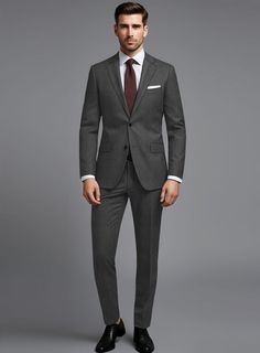 Dark Gray Suits For Men, Dark Grey Groom Suit, Grey Mens Suit, Interview Suits, Groomsmen Grey, Grey Suit Wedding, Grey Suit Men, Dark Gray Suit, Grey Wool Suit