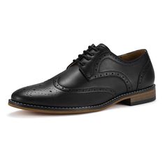 PRICES MAY VARY. [Classic Style]: HEEZ men's Oxford shoes boast the enduring charm of a classic Brogue and wingtip design. The smooth PU upper not only adds to their beauty but also makes them easy to clean and maintain. [Long-lasting Comfort]: Thanks to shock-absorbing latex insoles and breathable leather linings that wick away moisture, these dress shoes ensure a comfortable walking experience. [Anti-Slip Outsole]: The textured anti-slip rubber composite sole offers superior stability during y Men's Oxford Shoes, Intricate Carving, Shoes Oxford, Daily Walks, Leather Formal Shoes, Lace Up Dress, Shoes Classic, Oxford Dress Shoes, Oxford Shoes Men