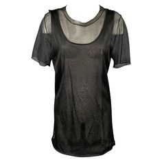 MARNI casual top comes in a black see through silk featuring a layered tank style and a crew-neck. Made in Italy.Excellent Pre-Owned Condition w/ Tags Marked: IT 42 Measurements: Shoulder: 16.5 inches Bust: 36 inches Sleeve: 10.5 inches Length: 30 inches Reference: 107123 Category: Casual Top More Details Brand: MARNI Size: 6 Color: Black Fabric: Silk Pattern: See Through Style: Layered Age Group: Adult Gender: Female