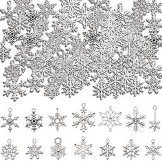 PRICES MAY VARY. Package details: you will get 140 pieces snowflake charms in our package, they are in 14 different styles, and 10 pieces in each style, which can meet your various decoration needs Material and size: these Christmas snowflake charms are made of zinc alloy, durable and not easy to break, the size of charm is about 10 mm to 40 mm, small products, please keep them away from little kids Christmas and winter theme: our mixed antique charms are featured with different snowflake styles Christmas Jewelry Diy, Snowflake Bracelet, Snowflake Jewelry, Holiday Beading, Bubblegum Beads, Pretty Christmas, Christmas Charms, Jewelry Making Charms, Bangle Bracelets With Charms