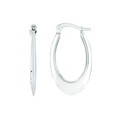 14K White Gold Graduated Oval Hoop Earrings  Add glam to every outfit with these polished gold hoops.       Approx. 3/4"L x 7/16"W     Stamped 14K     Weight: Approx. 1.40 grams     Pierced with hinge closures Royal Chain, Oval Hoop Earrings, Minimalist Earrings Studs, Simple Stud Earrings, Minimalist Studs, Classic Jewelry, Gold Polish, Stunning Earrings, Jewelry Earrings Hoops