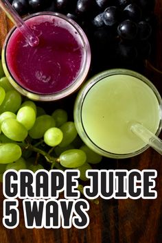 top view of two glasses of grape juice green and red Make Grape Juice, Homemade Grape Juice, Potato Masher, Grape Juice, Healthy Energy