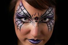 Black widow Witch Face Paint, Facepainting Halloween, Spider Face Painting, Spider Mask, Halloween Schminke, Mask Face Paint, Spider Face, Halloweenský Makeup