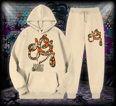 This is a solid color printed hoodie and pant set. 100% soft and breathable cotton. No fading, no peeling, no shrinkage and no deformation. Features: Casual, long sleeve, set with design print, Combine it with any garment or accessory. This set is great for parties, festivals, vacations, travel, office, street, and comfortable enough for everyday wear. You can gift it to your friends and loved ones. Machine wash 100% customer satisfaction. White Graphic Print Sweats For Loungewear, Cotton Hoodie Tracksuit For Leisure, Cotton Tracksuit With Hoodie For Leisure, Cotton Leisure Tracksuit With Hoodie, Cotton Hooded Loungewear Set, White Cotton Tracksuit With Letter Print, White Cotton Casual Tracksuit, White Cotton Leisure Set, Casual Hooded Streetwear Set