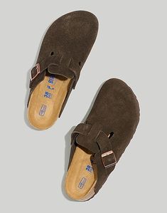 Birkenstock® Boston Suede Soft Footbed Clogs Brown Suede Clogs With Cushioned Footbed, Comfortable Closed Toe Clogs With Suede Lining, Casual Slip-on Clogs With Suede Lining, Casual Suede Clogs With Cork-bed Midsoles, Casual Suede Clogs With Textured Footbed, Casual Clogs With Suede Lining And Round Toe, Birkenstock Boston Suede, European Shoes, Suede Clogs