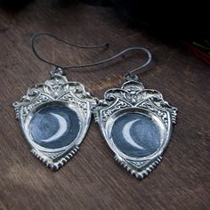 crescent moon earrings. moon earrings. large crescent moon earrings. | Red Heart 13 Luna Goddess, Gothic Boho, Wax Ring, Earrings Moon, India Design, Crescent Moon Earrings, Painted Earrings, Gothic Necklace, Earrings Large