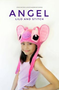 Disney Crochet Hats, Frozen Crochet Hat, Crochet Knit Stitch, Angel Lilo And Stitch, Stitch Costume, Crochet Character Hats, Stitch Hat, Disney Hats, Pink Stitch