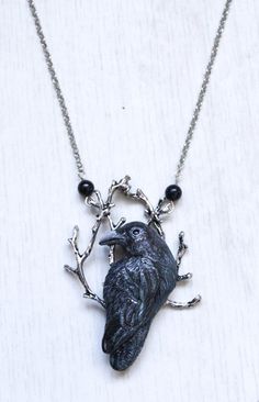 Gothic Hand-cast Halloween Necklaces, Black Fantasy Pendant Necklace, Fantasy Black Pendant Necklace, Black Witchy Jewelry For Cosplay, Unique Black Halloween Necklace, Black Jewelry For Halloween Fantasy Events, Fantasy Necklaces For Halloween Gift, Black Fantasy Necklace For Gift, Gothic Black Necklace For Fantasy Events