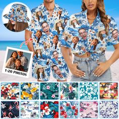 All Over Print Hawaiian Shirt, Personalized Photos Print Shirt, Beach Party Matching Shirt, Hawaii Party Bachelor Party Vacation Shirt, Funny Gift for Him Husband Boyfriend Father Grandfather. 🎁Customize Hawaiian shirts Add 1-15 different pictures to the All Over Print Hawaiian Face Shirt. It's a awesome and funny gift for your lover, family and friends, and for various holidays, birthday, anniversary, Hawaii Party and Bachelor Party. You just send us your photos through Etsy Message or email p Hawaii Shirt Women, Matching Hawaiian Outfits, Dad Fathers Day Gifts, Hawaiian Outfits, Funny Hawaiian Shirts, Hawaii Party, Funny Gifts For Him, Hawaiian Outfit, Women Birthday