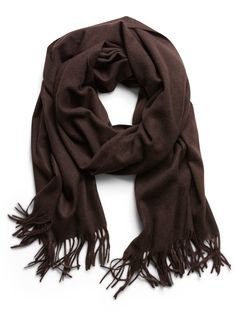 Add a touch of personality with this rectangular scarf, made in a cozy fabric with fringed ends.  Length: 80" (203cm) Width: 28" (71cm) Dark Mahogany Brown, Hollister Style, Dark Academic, Classy Lifestyle, School Clothing, Brown Scarf, Brown Scarves, Deep Autumn, Mahogany Brown