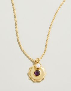 Inspired by the natural beauty of our Lowcountry, our Medallion Necklace features natural amethyst set in our luxe 18kt matte gold plating. Styled to accessorize your look with a flair as unique as you. Please note: This design features natural stones and each piece is one-of-a-kind. Colors and patterns may vary slightly from the image shown. Gold Disc Necklace, Amethyst Set, Spartina 449, Gold Disc, Medallion Necklace, Jewelry Lookbook, Disc Necklace, Christmas Wishlist, Matte Gold