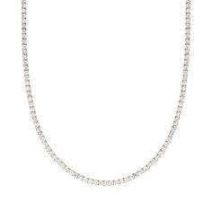 Ross-Simons - 7.00ct t. w. Lab Grown Diamond Tennis Necklace in 14kt Yellow Gold. 16". You deserve major dazzle! Our glamorous tennis necklace shimmers from every angle with over 165 round brilliant-cut lab-grown diamonds totaling an impressive 7.00 carats. Finely crafted in high-polished 14kt yellow gold. Lab-grown diamonds are identical to mined diamonds according to their optical, physical and chemical properties. All Ross-Simons lab-grown diamond jewelry includes an IGI Laboratory-Grown Diam Classic Yellow Gold Single Strand Diamond Necklace, Classic Single Strand Yellow Gold Diamond Necklace, Dazzling Yellow Gold Tennis Necklace With Brilliant Cut, Classic Yellow Gold Diamond Tennis Necklace, Dazzling Diamond Cut Yellow Gold Tennis Necklace, Dazzling Yellow Gold Diamond Cut Tennis Necklace, Dazzling Yellow Gold Tennis Necklace With Single Cut Diamonds, Yellow Gold Single Strand Diamond Tennis Necklace, Classic Yellow Gold Tennis Necklace With Round Cut