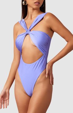 Thoughtfully placed gathers and a center knot create beautiful ruching along the top and straps of this elegant one piece swimsuit. Whether wearing on a yacht or by the pool, this stunner will have you looking and feeling like money. Thick double-lined fabric Gold colored clasp - tarnish and rust resistant High cut at legs Cheeky bottoms On A Yacht, A Yacht, Nordstrom Store, Anniversary Sale, High Cut, The Pool, New Shoes, Womens Swimwear, One Piece Swimsuit