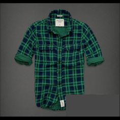 Nwt Abercrombie & Fitch A&F Classic Plaid Shirt All Items Ship From A Smoke And Pet Free Home Classic Green Flannel Shirt For Fall, Green Collared Cotton Flannel Shirt, Green Relaxed Fit Flannel Shirt, Green Cotton Flannel Shirt With Relaxed Fit, Green Collared Flannel Shirt For Fall, Green Relaxed Fit Cotton Flannel Shirt, Green Relaxed Fit Flannel Shirt Casual, Green Long Sleeve Shirt For Winter, Green Long Sleeve Winter Shirt