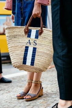 Hand painted wicker basket | Image via Pretty Stuff Belt Pack, Berlin Fashion Week, Berlin Fashion, Utila, Cross Bag, Weekend Fun, Bag Trends, Arm Candy, Spring Summer Fashion