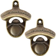 two bottle openers that say take your top off