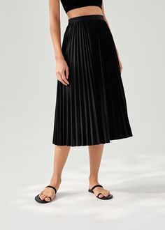 Elinie Pleated Midi Skirt | Love, Bonito US Chic A-line Pleated Skirt, Full Pleated Skirt With Accordion Pleats For Night Out, Flowy Midi Pleated Skirt For Night Out, Elegant Pleated Skirt For Spring Night Out, Elegant Pleated Skirt For Night Out In Spring, A-line Bottoms For Summer Night Out, Night Out Pleated Midi Skirt, Relaxed Flared Skirt For Date Night, Chic Fitted Midi Pleated Skirt