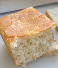 a piece of bread that has been cut in half