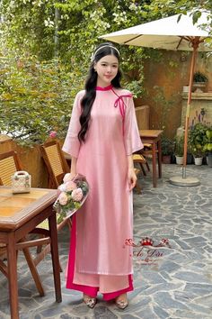 Very elegant design Chic Full Length Pink Dresses, Elegant Pink Short Sleeve Sets, Spring Party Full-length Sets, Elegant Short Sleeve Ao Dai For Festive Occasions, Elegant Full-length Sets For Spring, Elegant Full-length Spring Sets, Elegant Pink Ao Dai For Summer, Pink Ao Dai For Evening Spring Events, Elegant Spring Maxi Sets