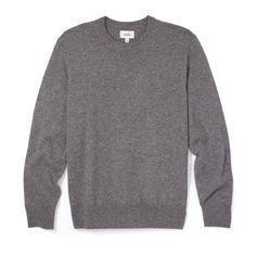 Wills Classic Cashmere Crewneck Sweater - Ash | Cashmere Sweaters | Huckberry Classic Gray Sweater For Everyday, Classic Gray Everyday Sweater, Classic Gray Sweater For Layering, Everyday Cashmere Sweater With Ribbed Cuffs, Gray Cashmere Crew Neck Sweater, Classic Gray Cashmere Tops, Classic Crew Neck Sweatshirt For Layering, Fall Cashmere Crew Neck Sweatshirt, Classic Crew Neck Everyday Sweater