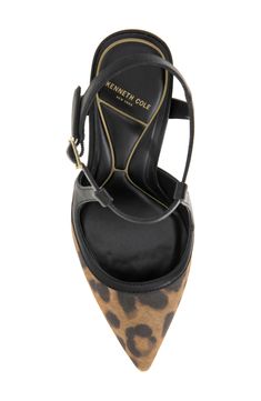 Perfect for your next night on the town, this pointy-toe pump features elegant straps, a leopard print and a stiletto for leg-lengthening lift. 3 1/2" heel Adjustable slingback strap with buckle closure Cushioned footbed Leather upper/synthetic lining/rubber sole Imported Elegant Leopard Print Heels With Heel Strap, Leopard Print Pointed Toe Heels For Evening, Chic Leopard Print Heels With Heel Strap, Leopard Print Heels With Heel Strap, Leopard Print High Heels With Heel Strap, Elegant Ankle Strap Heels In Leopard Print, Leopard Print High Heels With Strap, Elegant Leopard Print Ankle Strap Heels, Formal Leopard Print Heels With Ankle Strap