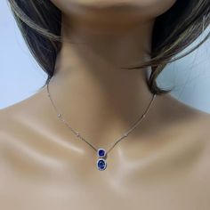 Roman Malakov Blue Sapphire and Diamond Halo Drop Pendant Necklace For Sale at 1stDibs Sapphire And Diamond Necklace, Diamond Drop Pendant, Blue Sapphire Pendant, Blue Sapphire Necklace, Drop Pendant Necklace, Blue Sapphire Diamond, Halo Pendant, Sapphire Pendant, White Gold Necklaces