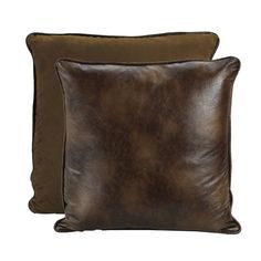 HiEnd Accents Brown Faux Euro Pillow PK1005ES Brown 100% polyester. Insert - Shell: 100% cotton Western Bedding, Western Rustic, Western Furniture, Rustic Bedding, Cabin Lodge, Brown Pillows, Leather Pillow, Euro Pillow, Euro Sham