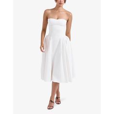 Find HOUSE OF CB Georgiana Slim-fit Strapless Stretch-cotton Midi Dress L on Editorialist. House of CB stretch-cotton dress98% cotton, 2% elastaneExposed zip fastening at backSlim fit, strapless design, ruched bodice, fitted waist, flared skirtDry cleanTrue to sizeModel is 5ft 8in and wears size XS (UK 6/8)Lightweight, slight-stretch Strapless Midi Dress, Ruched Bodice, Cotton Midi Dress, House Of Cb, White Midi Dress, Flared Skirt, Flare Skirt, Dresses Xs, Stretch Cotton