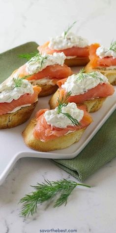 You will love these crunchy mascarpone and smoked salmon bruschetta appetizers that are made with creamy mascarpone cheese, capers and dill.