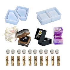 several different types of jewelry boxes and containers